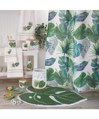 Avanti Linens Viva Palm Collection White Embroidered Fingertip Towel - Soft & Absorbent Cotton - Buy Online on SooperMarket.com