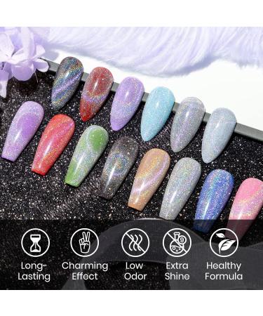MIZHSE Universal Reflective Rainbow Cat Eye Gel Nail Polish | 10ml Holographic 9D Laser Manicure for Stunning Nail Art Salon - Buy Online on SooperMarket.com