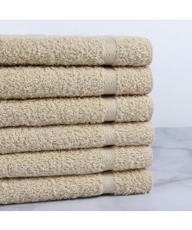 1888 Mills Crown Touch 24-Piece Utility Washcloth Set - Beige | 100% Cotton Microfiber Alternative - Buy Online on SooperMarket.com