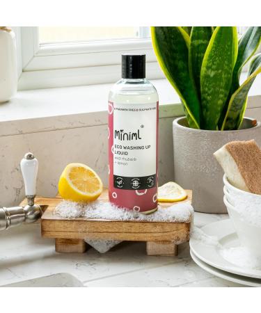 Miniml Eco Washing Up Liquid 500ml - Rhubarb Scented Non Bio & Skin Sensitive Friendly Dish Wash Cleaner that's Plant Based Vegan & Cruelty Free - Natural Cleaning Products (50 Washes) - Buy Online on SooperMarket.com