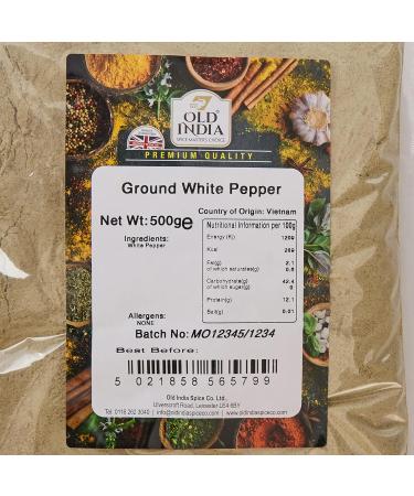 Old India Ground White Pepper 500g - Premium Quality Spice (Pack of 1) - Buy Online on SooperMarket.com