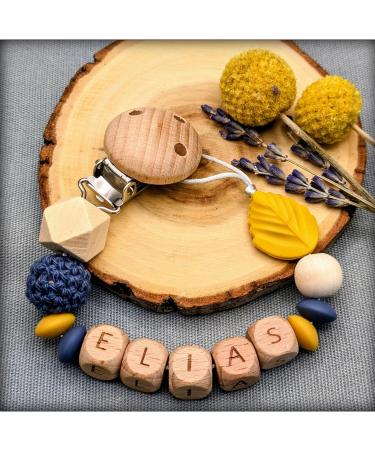 Personalized Baby Gift - Storchenkind | Custom Name | Girls/Boys | Gift Packaging | Laser Engraved Wooden Letters & Food-Safe Silicone | Various Colors - Buy Online on SooperMarket.com