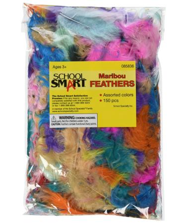 School Smart 85836 Maribu Feathers - 1/2 Ounce - Set of 150 - Assorted Colors