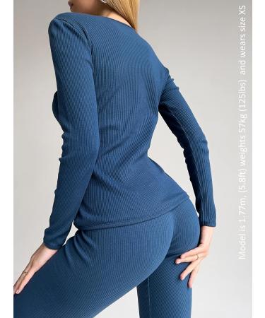 DreamBuy Ribbed Pyjama/Tracksuit/Loungewear | Unisex Baby Clothes | Boys, Girls, Women, Men | 3-6 Months | 20 Colours | Blue - Buy Online on SooperMarket.com