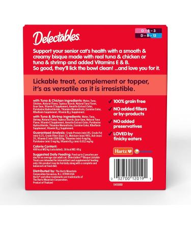 Hartz Delectables Bisque Senior 10+ Lickable Wet Cat Treats Variety Flavour 24 Pack Senior Variety Flavour 1 g (Pack of 24) - Buy Online on SooperMarket.com
