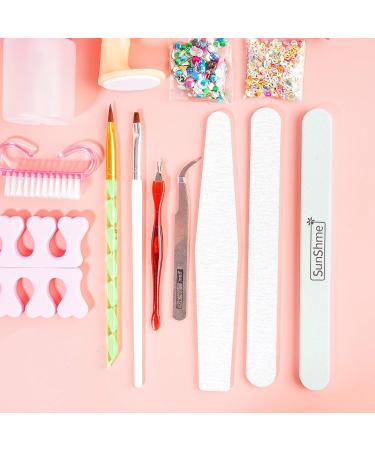 Nail Art Set Professional Acrylic Glitter Powder Liquid Brush Rhinestone Clipper Manicure Nail Art Kit DIY Nail Art Accessories Tool - Buy Online on SooperMarket.com