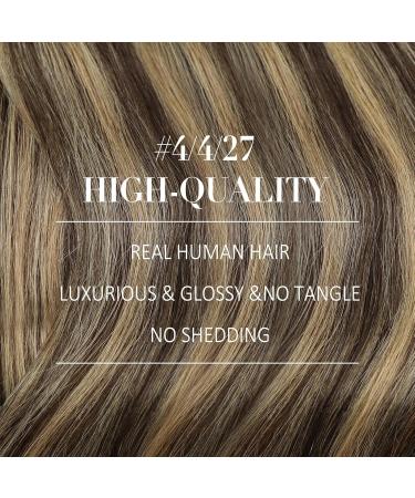 Youngsee Ombre Clip-in Hair Extensions - 55cm Real Hair 120g Brown to Blonde 7 Pieces #4/27/4 - Perfect for Long Gorgeous Locks - Buy Online on SooperMarket.com