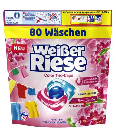 White giant color trio caps aromatherapy floral sensation (80 washes) detergent with orchid color detergent with intensive fragrance experience 80 pieces (1 Pack) 80 wash loads