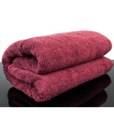 BC BARE COTTON Luxury Hotel & Spa Turkish Cotton Oversized Bath Sheet - Cranberry (40x80 inches, Set of 1) - Buy Online on SooperMarket.com