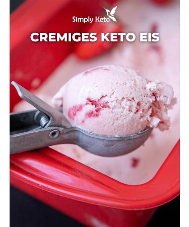 Simply Keto Low-Carb Strawberry Ice Cream | Sugar-Free Gluten-Free 2.6g Net Carbs | 10 Portions (100g) - Buy Online on SooperMarket.com