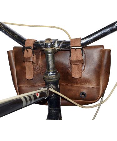 Hide & Drink Durable Leather Reflective Bike Pannier - Bourbon Brown - Buy Online on SooperMarket.com