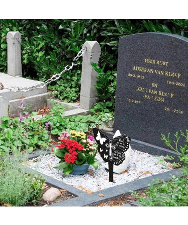 Memorial Stake Plaque Markers Graveyard Decoration Garden for Butterfly Black Plaques - Buy Online on SooperMarket.com