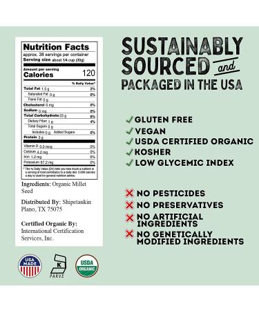 Organic Shipetaukin Millet Flour 2.5 lbs - Gluten Free, Non-GMO, Multi-Purpose - Buy Online on SooperMarket.com