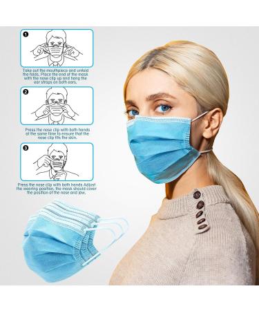 50pcs Disposable Hypoallergenic Face Masks with Elastic Earloops - Blue/White by PIXI Creations - Buy Online on SooperMarket.com
