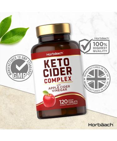Keto Apple Cider Vinegar Complex | 120 Vegan Tablets with Vitamin B6 & B12, Calcium, Amino Acids & Plant Extracts | for Men & Women | Horbaach - Buy Online on SooperMarket.com
