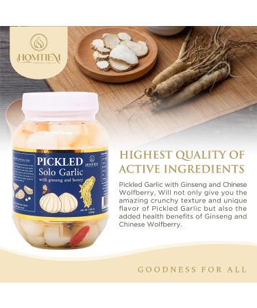 Homtiem Pickled Solo Garlic 7.04 Oz (200g) - Honey & Ginsen | Non-Additives, Non-Preservatives | Ideal for Spicy Pickled Garlic & Healthy Recipes - Buy Online on SooperMarket.com