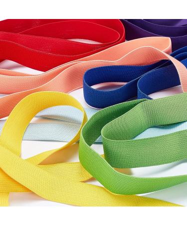 BENECREAT 1 Inch Elastic Band Ribbon - 12 Colors, 32 Yards for Sewing, Headbands, Hair Ties - Craft Project Supplies - Buy Online on SooperMarket.com