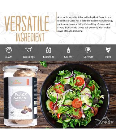 APEXY Whole Black Multi Clove Garlic | Fermented 90 Days | Gourmet Superfood | Halal Certified | 8.5 Oz Jar | Pack of 1 - Buy Online on SooperMarket.com