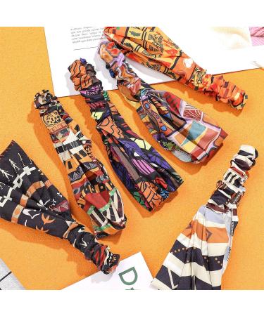 6-Piece African Boho Print Headbands for Women & Girls | Wide Elastic Turban Headwraps for Yoga & Sports - Buy Online on SooperMarket.com