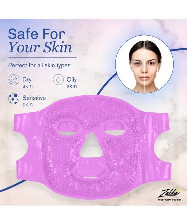 Perfecore Facial Mask for Puffy Eyes and Migraine Relief - Hot Cold Gel Beads Compress Pack - Spa Therapy Wrap for Sinus and Headaches - Blue - Buy Online on SooperMarket.com