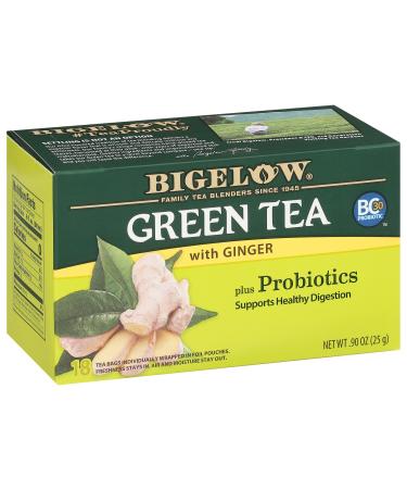 Bigelow Green Tea with Ginger Plus Probiotics 18 Tea Bags