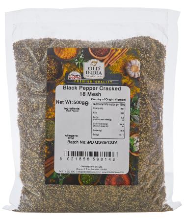 Old India Black Pepper Cracked 18 Mesh 500g 500 g (Pack of 1)