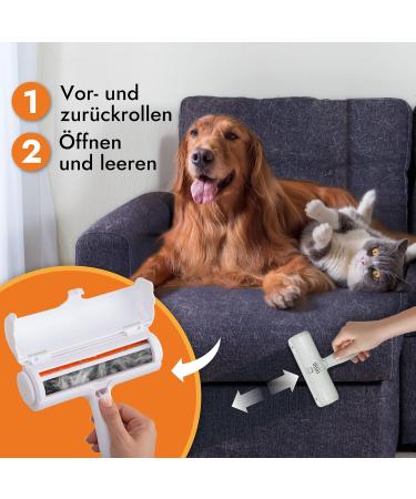 Fusselmonster Lint Roller - Effective Animal Hair Remover for Dogs & Cats | Reusable for Sofa Carpet & Car Cleaning | White - Buy Online on SooperMarket.com