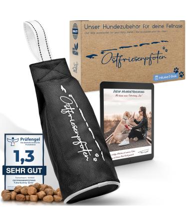 Ostfriesenpfoten - extremely durable feed bag 'Enno' |Without metal eyelet |Black |Size L |Suitable for all dog breeds - washable feed dummy including eBook for your agility training