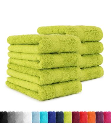 8-piece towel set in many colors - 8 towels 50x100 cm - color apple green 8-pack apple green