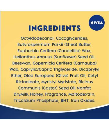 NIVEA Milk and Honey Lip Balm Stick with Shea Butter 4 Pack - 0.17 Oz Sticks - Buy Online on SooperMarket.com