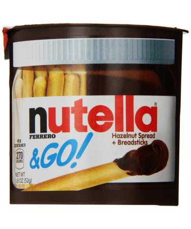 Nutella and Go Snack Packs, Chocolate Hazelnut Spread with Breadsticks, Perfect Bulk Snacks for Kids' Lunch Boxes, 1.8 Ounce, Pack of 48