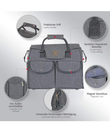 LCP Kids Changing Bag Set - 5-Piece Mat Pacifier & Stroller Holder - Brown | International Shipping - Buy Online on SooperMarket.com