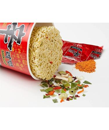 TOPLINE Shin Cup Noodles Multipack - 2 Boxes of 6 x 86g Gourmet Hot & Spicy Instant Pot Korean Noodles with Topline Card for Packed Lunch Snacks Camping Meals - Buy Online on SooperMarket.com