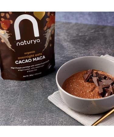 Naturya Organic Cacao Maca Overnight Oats - Gluten-Free with Hemp Protein Rich in Magnesium Vegan No Added Sugar - 600g - Buy Online on SooperMarket.com