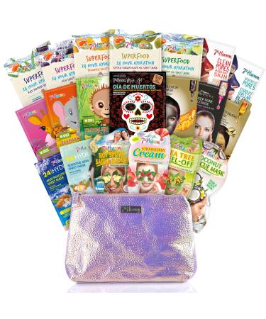 7th Heaven 'Complete Beauty Bag Pamper Gift Set 20 Skincare Face Masks to Cleanse and Moisturise Skin and Volumise Hair