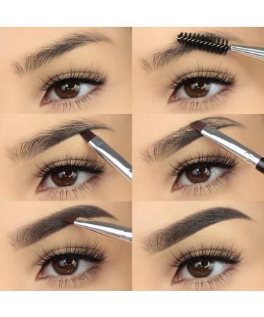 Duo Eyebrow Brush & Spoolie by Impora London. Flat Angled Brush Perfect for Lining / Shaping Brows. Use with Gel Cream or Powder Colours. Spoolie for Brows or Lashes. - Buy Online on SooperMarket.com