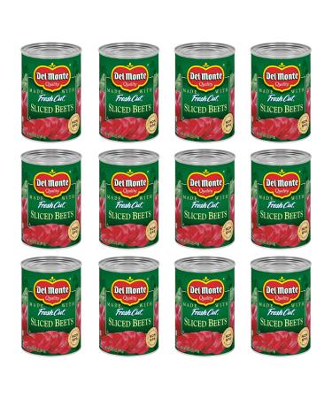 DEL MONTE FRESH CUT Canned Beets Sliced Canned Vegetables, 12 Pack, 14.5 oz Can