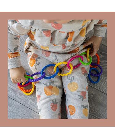 Talinu Stroller Chain | 24-Piece Baby Grasping Ring Set | Versatile Rattle & Play Chain for Baby | DIY Fun & Engagement - Buy Online on SooperMarket.com