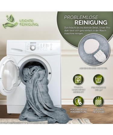 Sinnlein Heating Ceiling - T V S d GS Checked 160x120cm Electrical Thermal Blanket with Timer 9 Heat Levels Washable Digital Display - Cuddly Light Gray Cover - Buy Online on SooperMarket.com