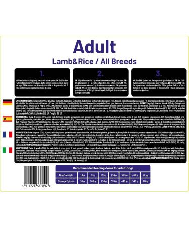 Buy The Hunger of the Wolf Adult Dog Food - Lamb & Rice 3kg | Premium Dry Food for All Breeds | International Shipping - Buy Online on SooperMarket.com
