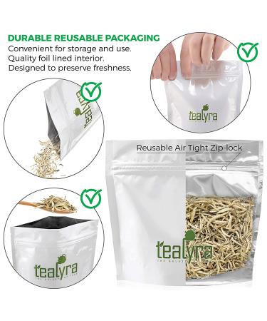 Tealyra Imperial Yunnan Silver Needle White Tea 200g - Organically Grown - Low Caffeine - 7oz Pack - Buy Online on SooperMarket.com