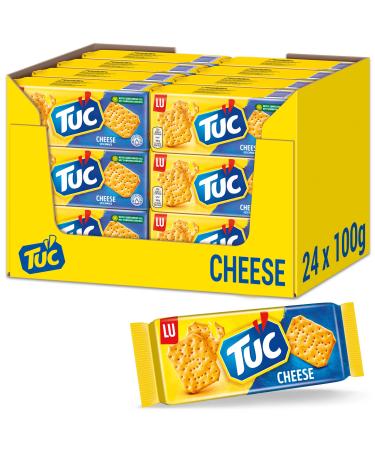 TUC Cheese 24 x 100g I Salted biscuits large pack I Cheese-flavoured snack crackers I Finely salted snack crackers 100 g (pack of 24)