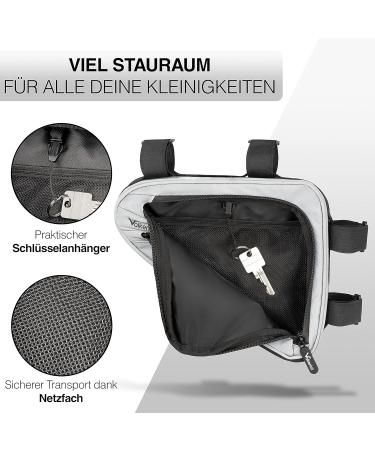 Valkental Waterproof Bicycle Frame Bag - 1.5L Capacity Reflective Design & Spacious Compartments - Ideal for International Shipping - Buy Online on SooperMarket.com