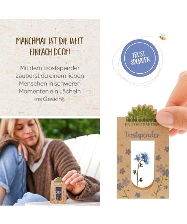 City Gardeners Trostspender: Forget-Me-Not Glass Gift | Handmade Consolation for Friends Teachers & Encouragement | Unique Farewell Gift from Germany - Buy Online on SooperMarket.com