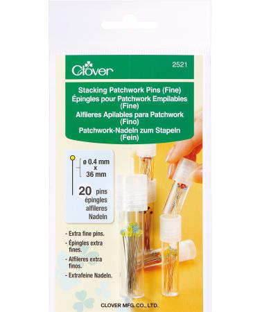 Clover 2521 Stacking Patchwork Pins, Fine 20 Pins Included