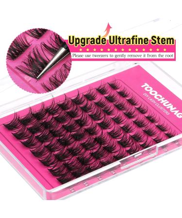 TOOCHUNAG 23A-Fluffy D Curl Eyelash Clusters 8-16mm - Natural DIY Individual Cluster Lashes - Light Russian Strip Lashes for a Flawless Look - Buy Online on SooperMarket.com
