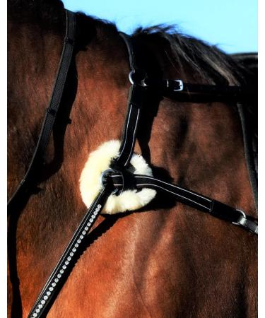 Tysons Breeches 5 Point Breastplate - Halla Lambskin Rhinestone Glitter Leather Black with Martingale for Thoroughbreds - International Shipping Available - Buy Online on SooperMarket.com