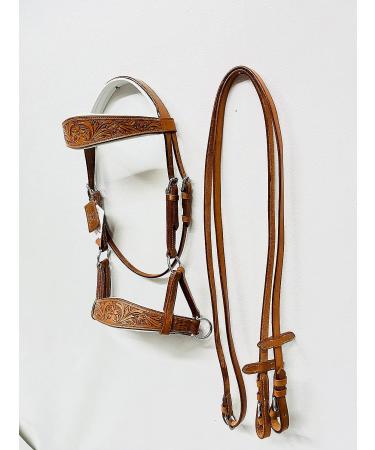 AMAZING HORSE STUFF Sidepull Bitless Bridle with Hand Carved Designer Browband & Noseband - Pony Size - Buy Online on SooperMarket.com