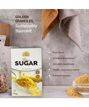 Sunbec Raw Sugar 100% Natural Brown Sugar- Kosher Certified - 500 g (Pack of 1) (Package May Vary) - Buy Online on SooperMarket.com