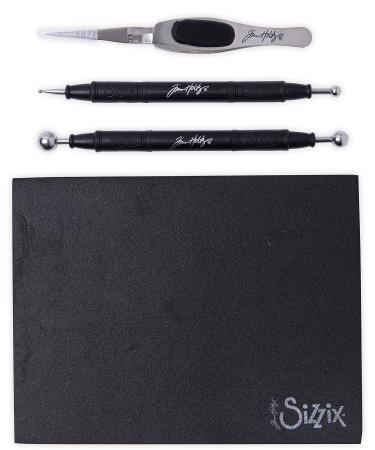 Sizzix (Black) Tim Holtz Shaping Kit 665304   Scrapbooking and Cardmaking Paper Sculpting Set  One Size